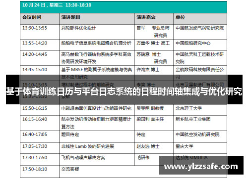 基于体育训练日历与平台日志系统的日程时间轴集成与优化研究